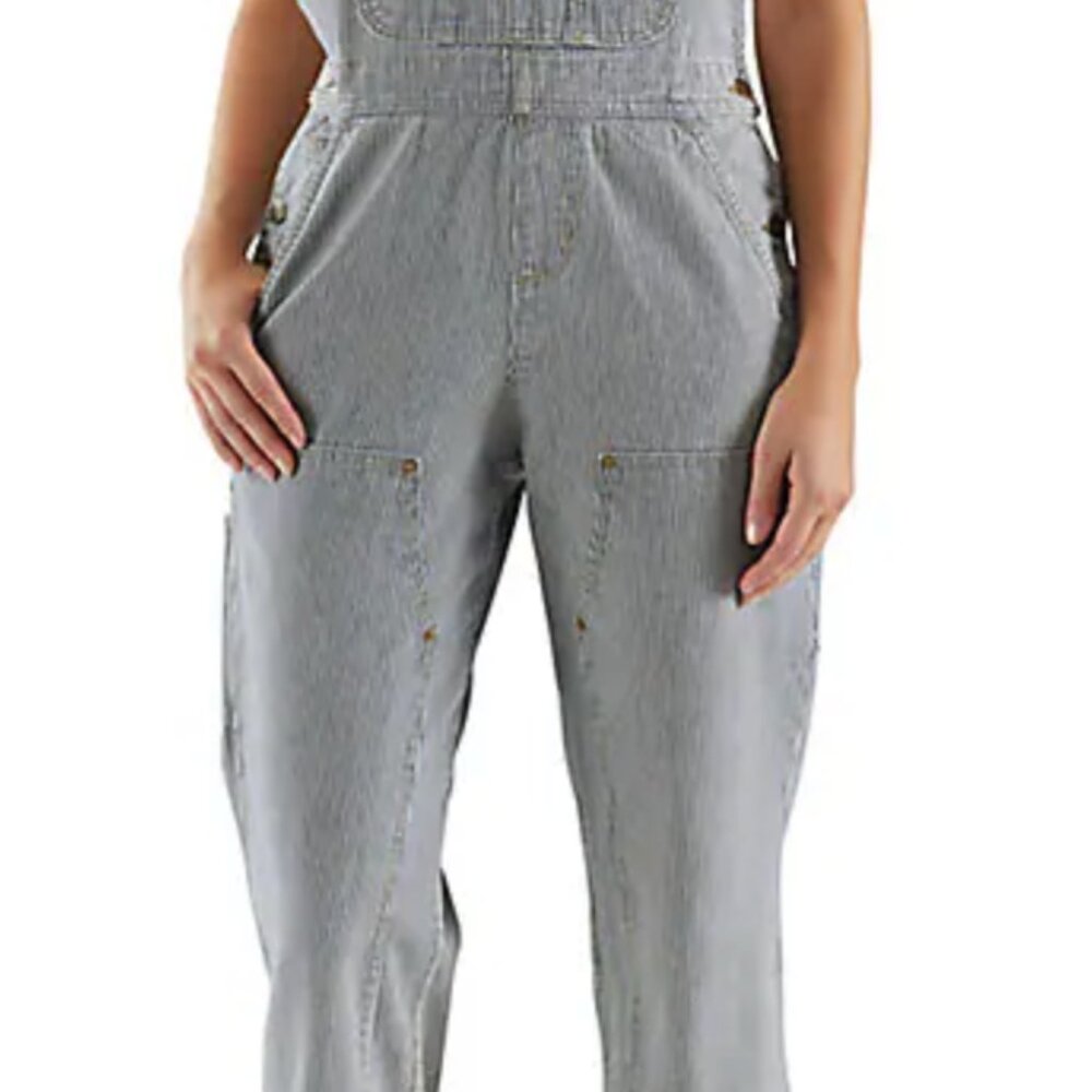 Carhartt Railroad Stripe Denim Overalls - Picture 2 of 7